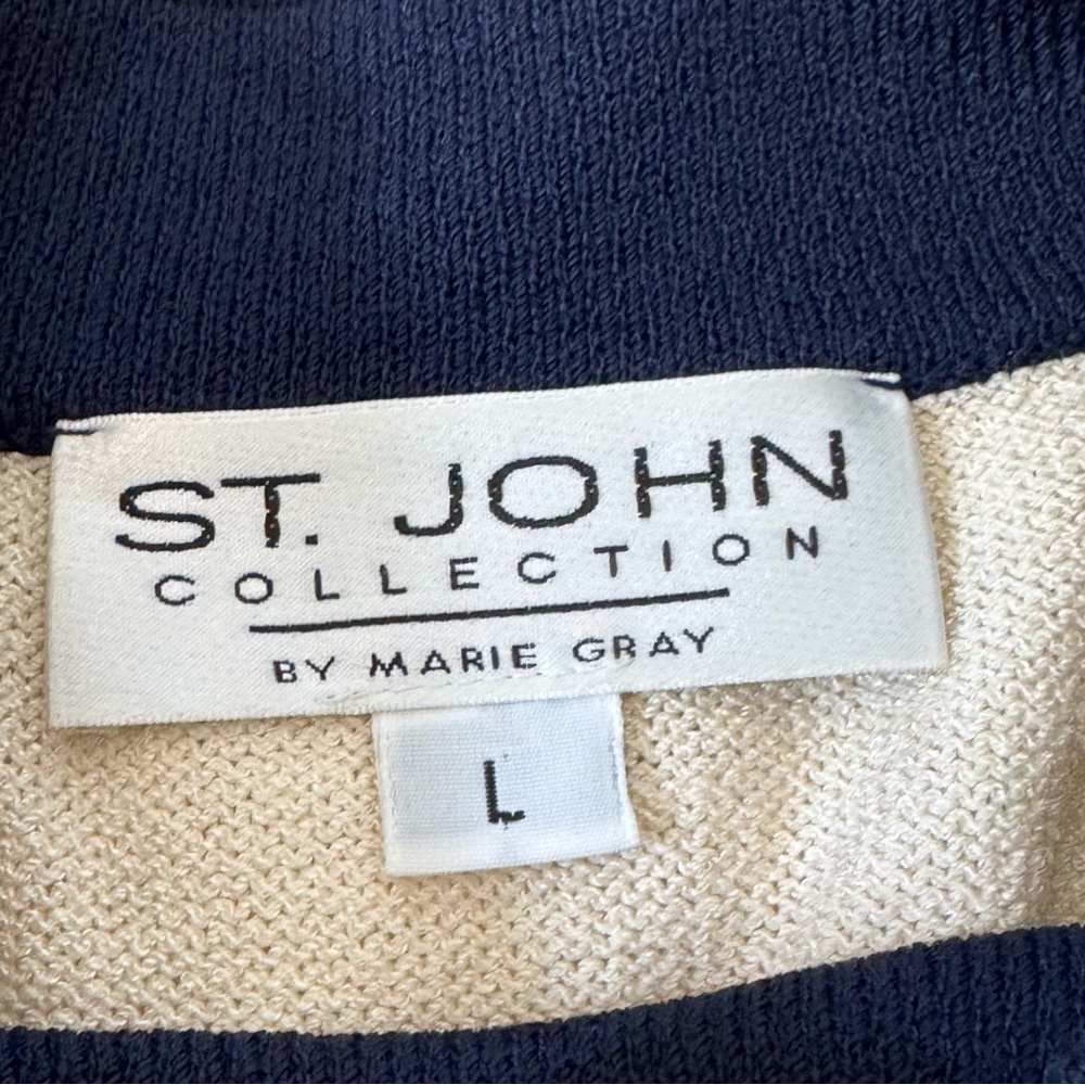 St.John Collection Colorblock Vintage Luxury Knit Quiet Luxury Sweater Sz L - Picture 6 of 10
